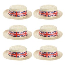 PACK OF 6 UNION JACK STRAW
