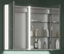Aquall Drift 12D87 bathroom mirror cabinet with led lights, Demister & Socket