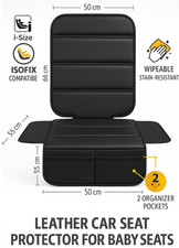Car Seat Protector Mat For Baby Child Seat, Leather | ISOFIX & I-Size Compatible