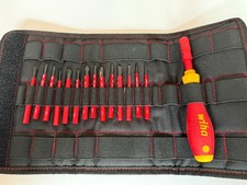 Wiha slim fit screwdriver and 14 bits in wiha tool roll