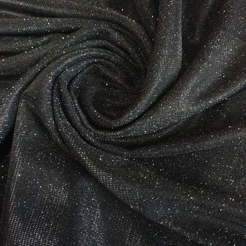 Black sparkly glitter stretch - black,