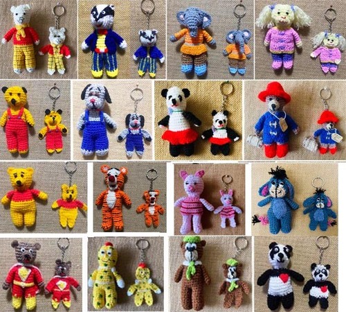 Bear figure keyring crochet - figure, or