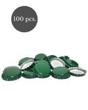 100 x DARK GREEN Crown Caps