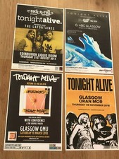 TONIGHT ALIVE -COLLECTION x4 SCOTTISH TOUR SHOW MEMORABILIA CONCERT /GIG POSTERS