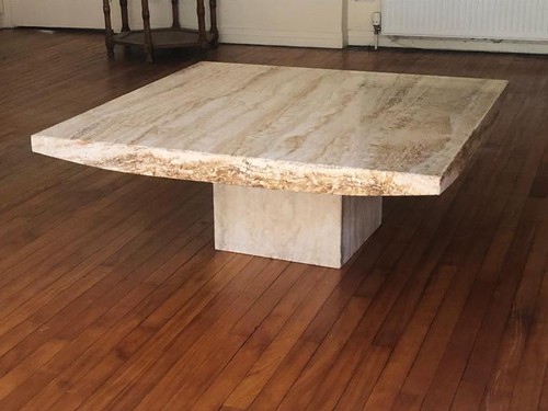 Travertine coffee table mid - coffee,