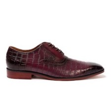 Giorgio Croc Oxford Dress Brouge Shoes Men’s Maroon Size UK 9 (Ref374)