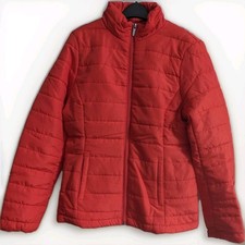 M&S Red Poppy Quilted Coat Jacket Size 8