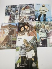 Job Lot 7 Vintage Alafoss Of Iceland Lopi Knitting Patterns Men’s Women’s