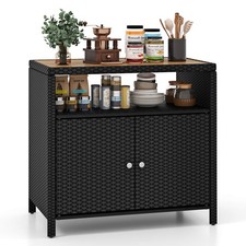 Patio Rattan Storage Cabinet