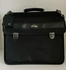 Samsonite Black Briefcase Messenger Laptop Bag with Shoulder Strap 2 Keys VGC