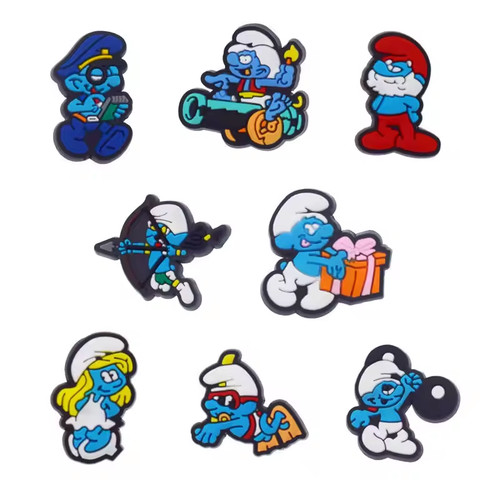 Set 8pcs smurf shoe charms - set,