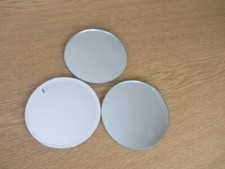 3 x Mirror Glass Plates 12cm Round
