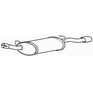 Rear exhaust silencer - rear, back