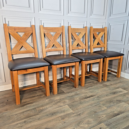 Rustic oak dining chairs - oak,