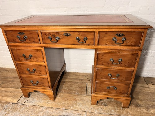 Yew wood pedestal desk - pedestal, free