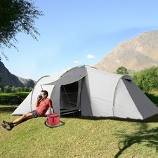 4Man Camping Tunnel Tent Shelter 2Bedroom Livingroom Canopy Vestibule Side Doors