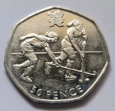 Hockey 50p Fifty Pence Coin
