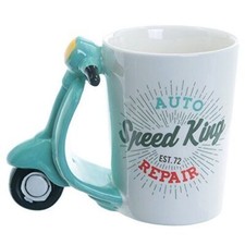 Puckator Speed King Scooter Ceramic Shaped Handle Mug