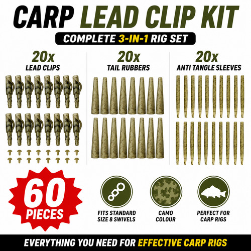 60pc carp fishing - carp, lead