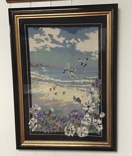Vintage coastal scene framed - vintage,