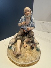 Vintage Capodimonte Fisherman