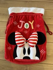 Disney Store Christmas Sack Stocking Minnie Mouse Joy