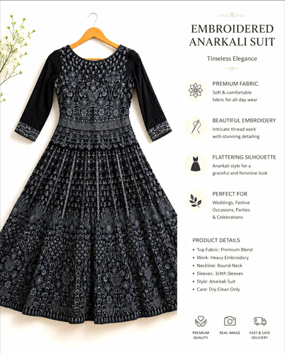 Women embroidered anarkali - women’s,