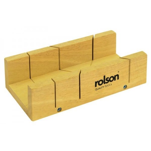 Rolson 230mm wooden mitre box - wooden,