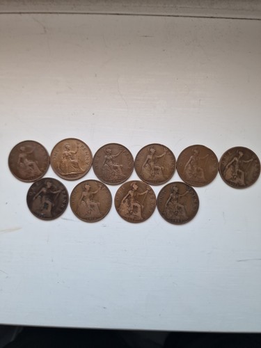 Predecimal one penny - penny, coins