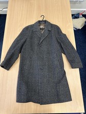 Men's Andrew Douglas Wool Overcoat in Herringbone Pattern