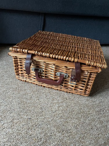 Vintage wicker cane hamper - wicker,