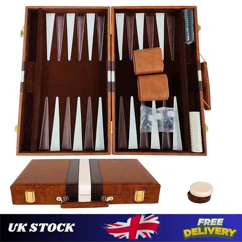 Inch leather backgammon set - leather,
