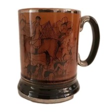 Arthur Wood Treacle Glaze Tankard BeerMug Ye Olde Coaching & Hunting Days 4.5"