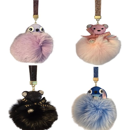 8cm faux rabbit fur pom - faux,