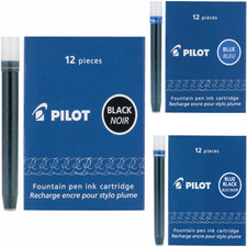 Pilot Namiki IC100 Fountain Pen Ink Cartridges Pack of 12 - Assorted Colours