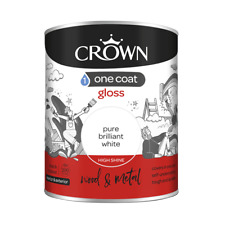 Crown One Coat/ Solo Gloss Paint - Pure Brilliant White - 750ml - 2.5L