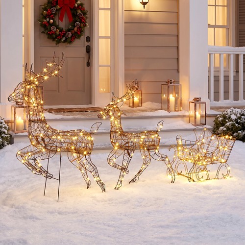 Piece lighted reindeer - 3-piece, and