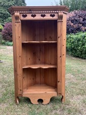 Charming Antique Style Pine Corner Display Unit