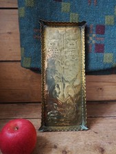 A Charming Art Nouveau Brass Small Tray With Owl Decoration