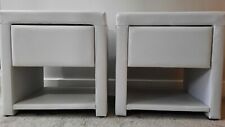 2 Bedside Cabinets in Grey  - Unusual Upholstered Well Made Bedroom Furniture