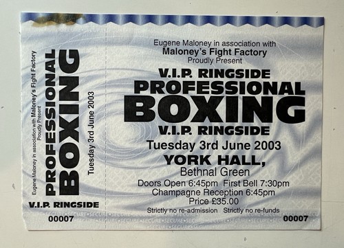 Boxing memorabilia ticket from - memorabilia,
