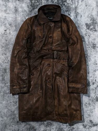 Vtg military real leather - real,