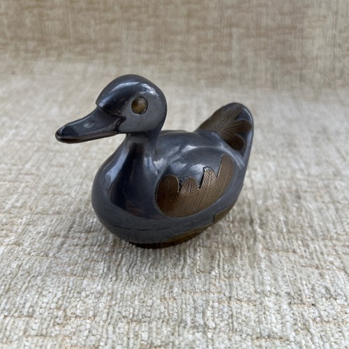 Pewter brass duck pot pill - duck,