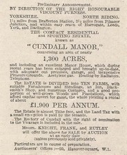 1918 Cundall Manor  Estate