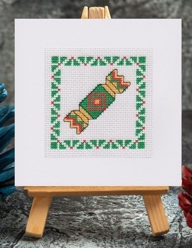 Christmas card cross - card, stitch