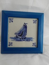 Delft Style Embroidered  Tile