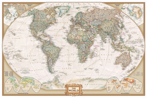 61cm 46cm large map of - large,