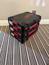 Milwaukee Tool Box x3 Fuel carry cases stackable empty boxes Stackouts Stack Box