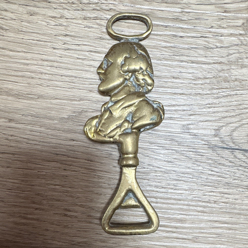 Brass figure bottle opener - brass,