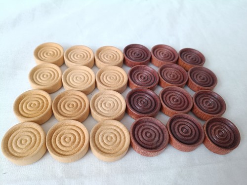 Set wooden draughts - set, pieces